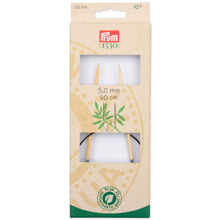 Спицы для вязания круговые бамбуковые, Серия Prym 1530, 60см, 3мм, арт.222514