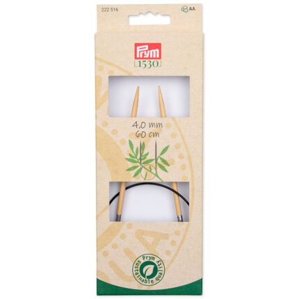 Спицы для вязания круговые бамбуковые, Серия Prym 1530, 60см, 4мм, арт.222516