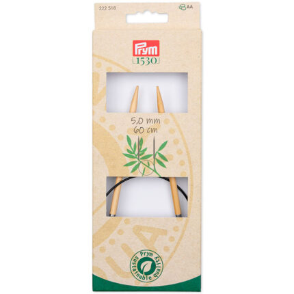 Спицы для вязания круговые бамбуковые, Серия Prym 1530, 60см, 5мм, арт.222518