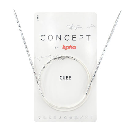 Спицы круговые 6.5 мм, 60 см, металлические квадратные CONCEPT BY KATIA Cube, арт.718-7/6.5-60
