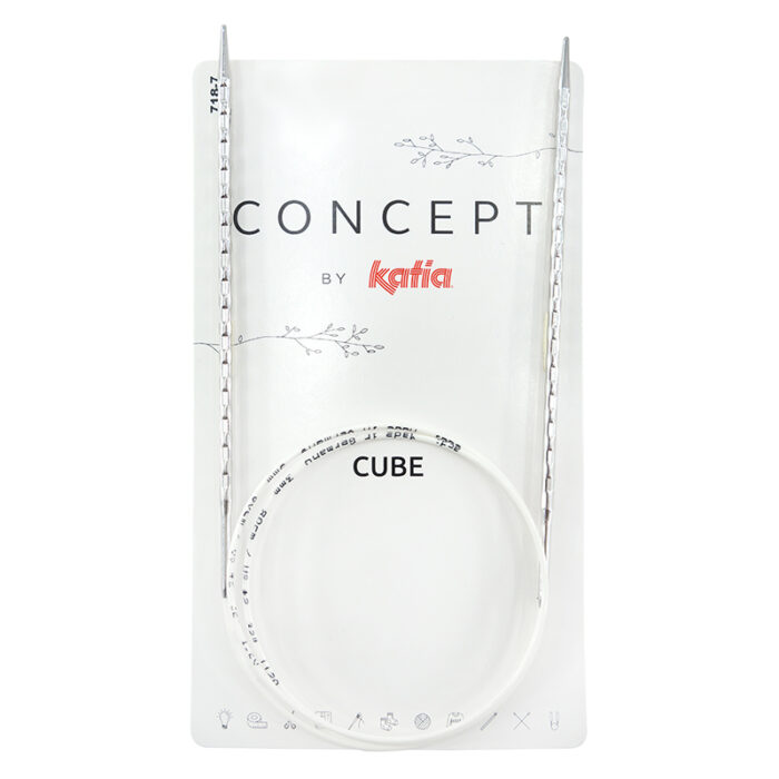 Спицы круговые 8 мм, 150 см, металлические квадратные CONCEPT BY KATIA Cube, арт.718-7/8-150 Спицы круговые 8 мм, 150 см, металлические квадратные CONCEPT BY KATIA Cube, арт.718-7/8-150