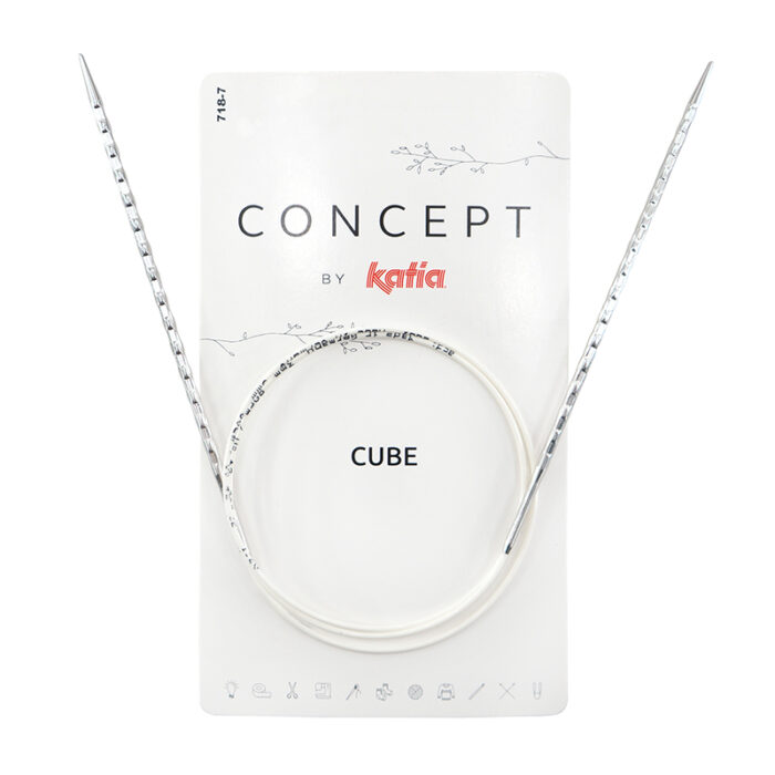 Спицы круговые 8 мм, 150 см, металлические квадратные CONCEPT BY KATIA Cube, арт.718-7/8-150 Спицы круговые 8 мм, 150 см, металлические квадратные CONCEPT BY KATIA Cube, арт.718-7/8-150