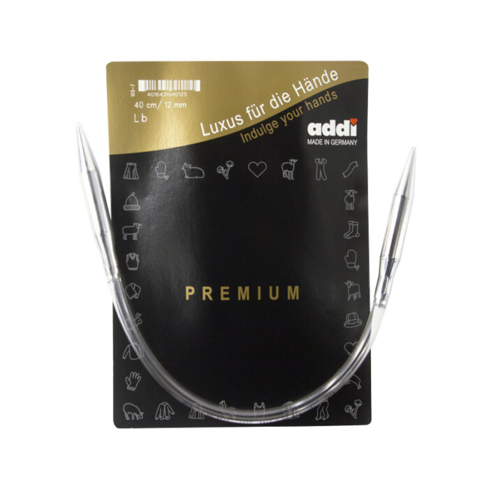 Спицы круговые Addi 12 мм, 40 см, укороченные супергладкие addiClassic, арт.105-7/12-40