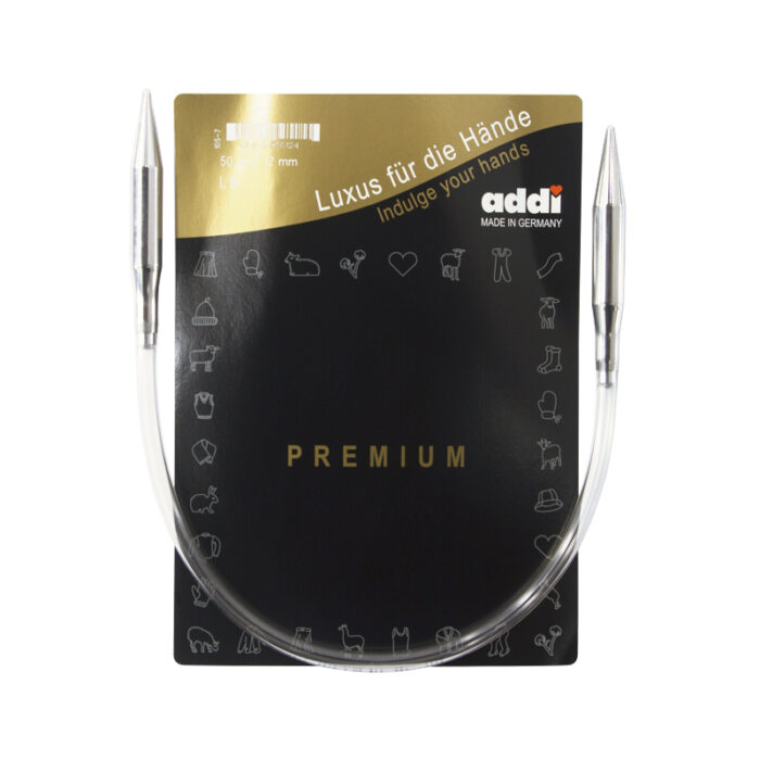 Спицы круговые Addi 12 мм, 50 см, укороченные супергладкие addiClassic, арт.105-7/12-50