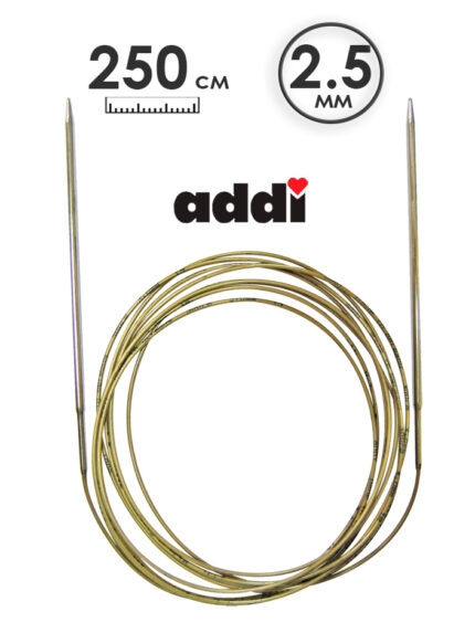 Спицы круговые Addi 2.5 мм, 250 см, экстрадлинные супергладкие, арт.108-7/2.5-250