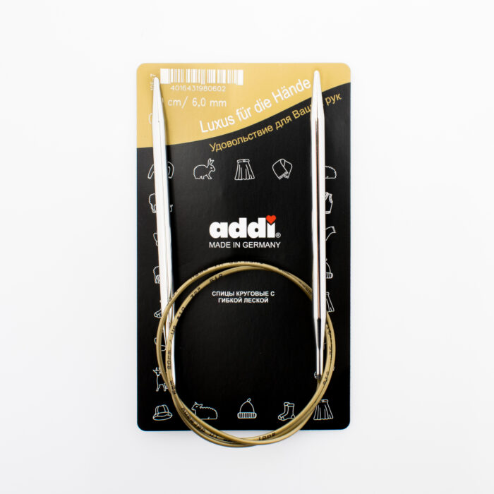 Спицы круговые Addi 6 мм, 80 см, супергладкие addiClassic, арт.105-7/6-80