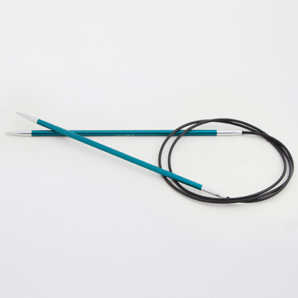 Спицы круговые KnitPro Zing 100см, 3,25мм, алюминий, с несъемной леской, арт.47156