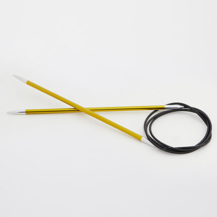 Спицы круговые KnitPro Zing 100см, 3,5мм, алюминий, с несъемной леской, арт.47157