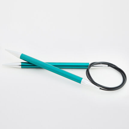 Спицы круговые KnitPro Zing 100см, 8,0мм, алюминий, с несъемной леской, арт.47166