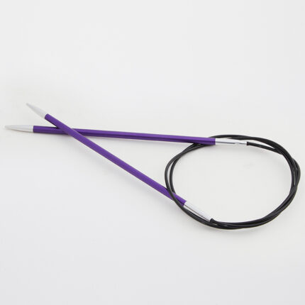 Спицы круговые KnitPro Zing 120см, 3,75мм, алюминий, с несъемной леской, арт.47188