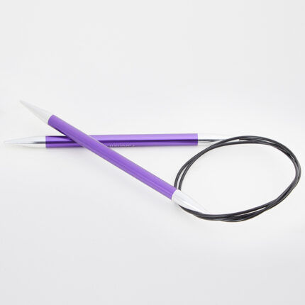 Спицы круговые KnitPro Zing 120см, 7,0мм, алюминий, с несъемной леской, арт.47195