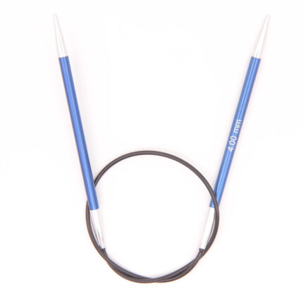 Спицы круговые KnitPro Zing 40см, 4,0мм, алюминий, с несъемной леской, арт.47069