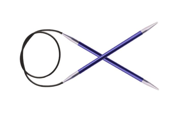Спицы круговые KnitPro Zing 40см, 4,5мм, алюминий, с несъемной леской, арт.47070