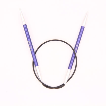 Спицы круговые KnitPro Zing 40см, 4,5мм, алюминий, с несъемной леской, арт.47070