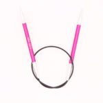 Спицы круговые KnitPro Zing 40см, 5,0мм, алюминий, с несъемной леской, арт.47071