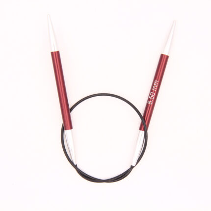 Спицы круговые KnitPro Zing 40см, 5,5мм, алюминий, с несъемной леской, арт.47072