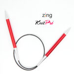 Спицы круговые KnitPro Zing 60см, 9,0мм, алюминий, с несъемной леской, арт.47107