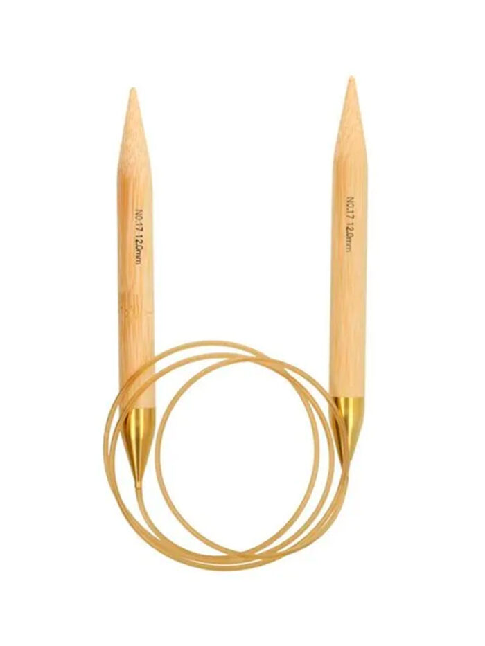 Спицы круговые Tulip 12 мм, 100 см, бамбуковые, поворотный тросик, Knina Swivel, арт.KS-1001200