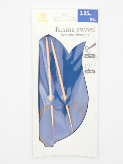 Спицы круговые Tulip 3.25 мм, 100 см, бамбуковые, поворотный тросик, Knina Swivel, арт.KS-1000325