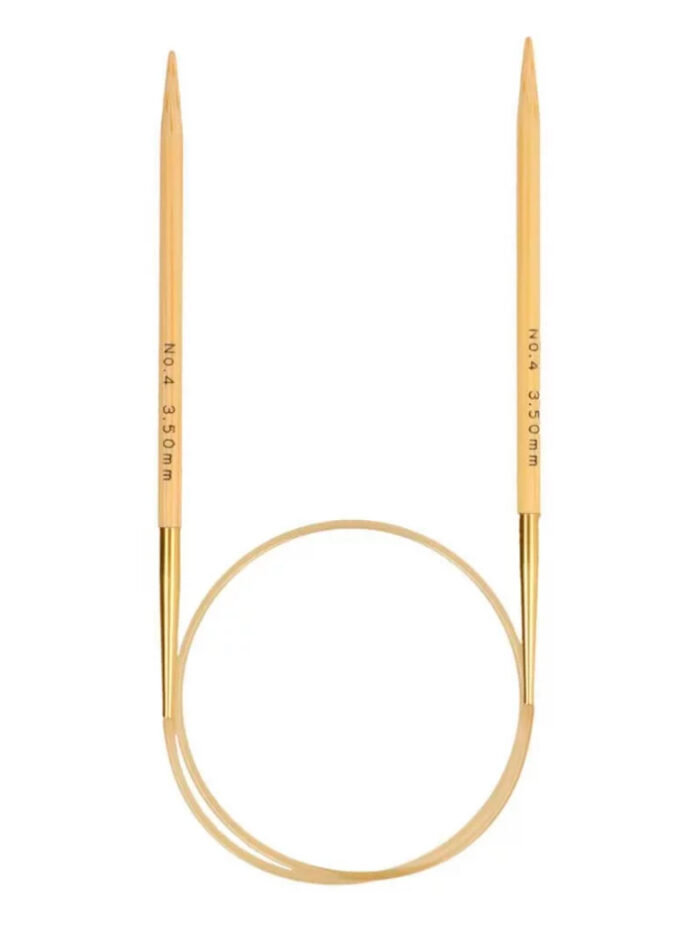 Спицы круговые Tulip 3.5 мм, 40 см, укороченные бамбуковые, поворотный тросик, Knina Swivel, арт.KS-400350