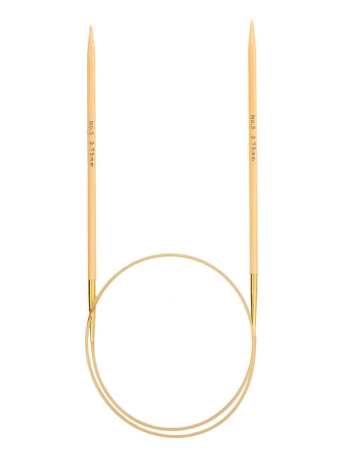 Спицы круговые Tulip 3.75 мм, 60 см, бамбуковые, поворотный тросик, Knina Swivel, арт.KS-600375