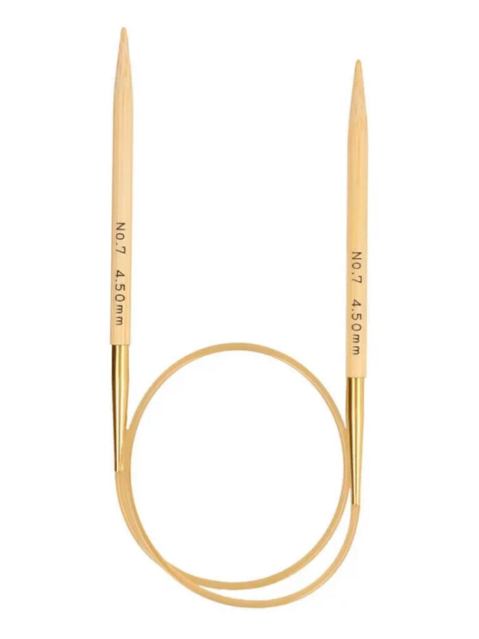 Спицы круговые Tulip 4.5 мм, 40 см, укороченные бамбуковые, поворотный тросик, Knina Swivel, арт.KS-400450