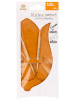 Спицы круговые Tulip 5 мм, 40 см, укороченные бамбуковые, поворотный тросик, Knina Swivel, арт.KS-400500