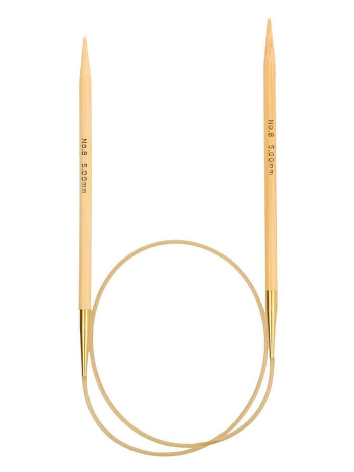Спицы круговые Tulip 5 мм, 60 см, бамбуковые, поворотный тросик, Knina Swivel, арт.KS-600500