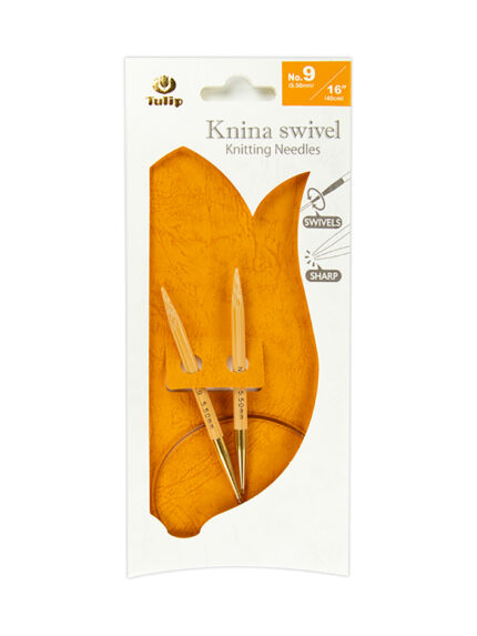 Спицы круговые Tulip 5.5 мм, 40 см, укороченные бамбуковые, поворотный тросик, Knina Swivel, арт.KS-400550