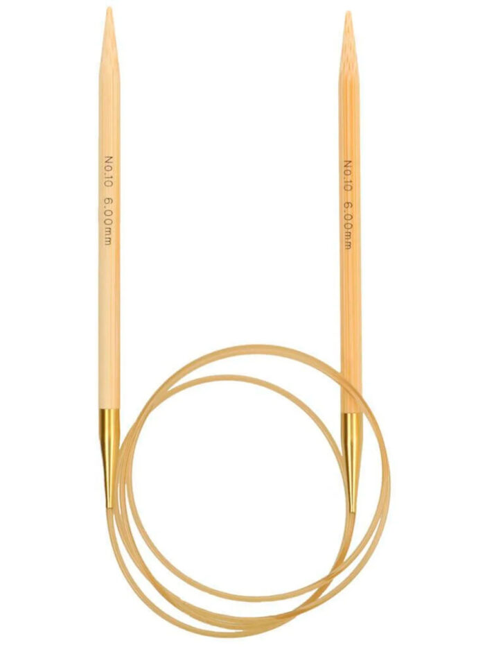 Спицы круговые Tulip 6 мм, 100 см, бамбуковые, поворотный тросик, Knina Swivel, арт.KS-1000600