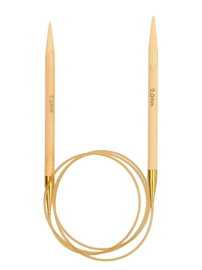 Спицы круговые Tulip 7 мм, 100 см, бамбуковые, поворотный тросик, Knina Swivel, арт.KS-1000700