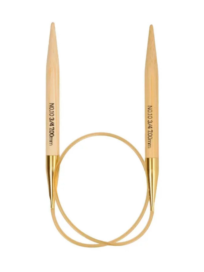 Спицы круговые Tulip 7 мм, 40 см, укороченные бамбуковые, поворотный тросик, Knina Swivel, арт.KS-400700