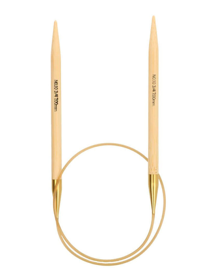 Спицы круговые Tulip 7 мм, 60 см, бамбуковые, поворотный тросик, Knina Swivel, арт.KS-600700