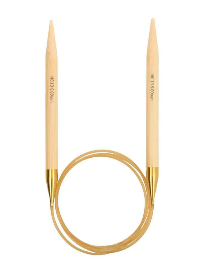 Спицы круговые Tulip 9 мм, 100 см, бамбуковые, поворотный тросик, Knina Swivel, арт.KS-1000900