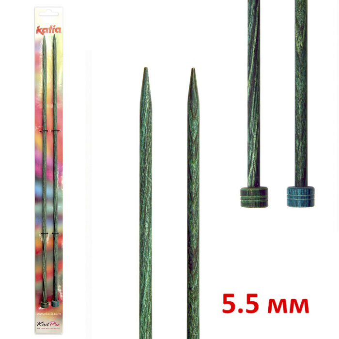 Спицы прямые KATIA, деревянные, 40 см, 5,5 мм, арт.7643 Спицы прямые KATIA, деревянные, 40 см, 5,5 мм, арт.7643