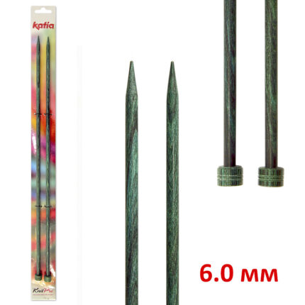 Спицы прямые KATIA, деревянные, 40 см, 6 мм, арт.7644