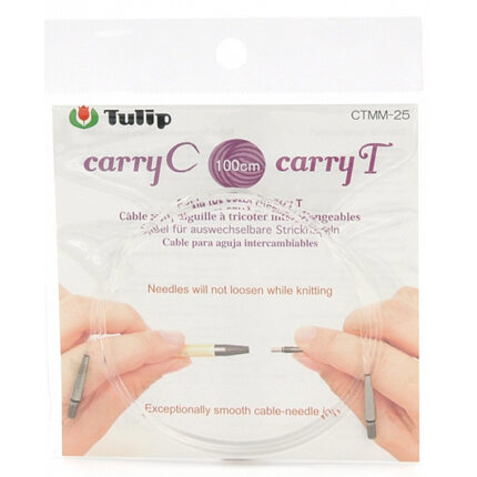 Тросик Tulip для съемных спиц CarryC и тунисских крючков CarryT, длина в сборе 100см, пластик, арт.CTMM-25
