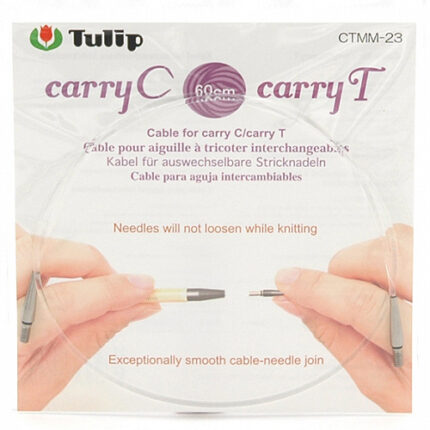 Тросик Tulip для съемных спиц CarryC и тунисских крючков CarryT, длина в сборе 60см, пластик, арт.CTMM-23