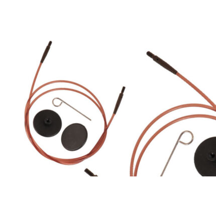 Тросик для съемных спиц Knit Pro Ginger, длина 35см (в сборе 60см) коричневый, арт.31293