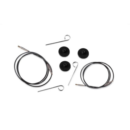 Тросик для съемных спиц Knit Pro, длина 56см (в сборе 80см) черный, арт.10522