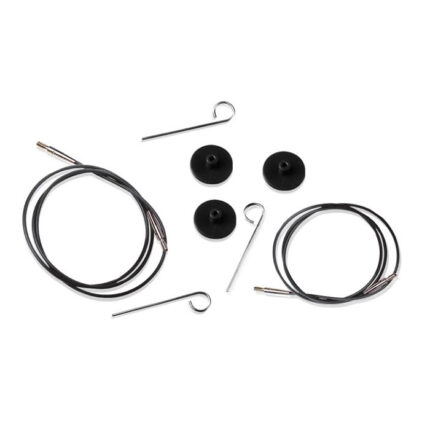 Тросик для съемных спиц Knit Pro, длина 76см (в сборе 100см) черный, арт.10523