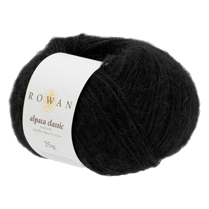 Пряжа Rowan Alpaca Classic 25г/120м, цвет 103 черный (57% альпака, 43% хлопок) Пряжа Rowan Alpaca Classic 25г/120м, цвет 103 черный (57% альпака, 43% хлопок)