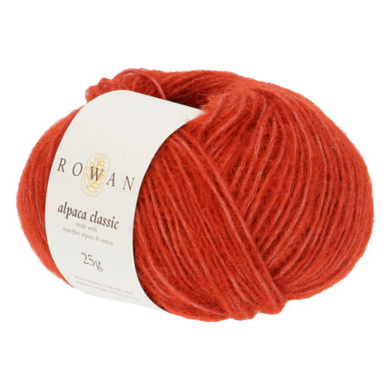 Пряжа Rowan Alpaca Classic 25г/120м, цвет 119 красный (57% альпака, 43% хлопок)