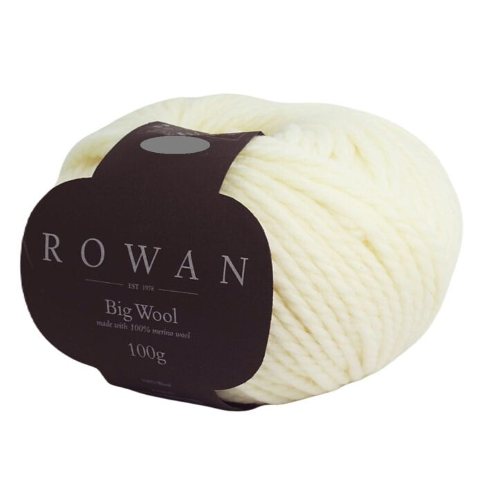 Пряжа Rowan Big Wool 100г/80м, цвет 001 White Hot (100% мериносовая шерсть)