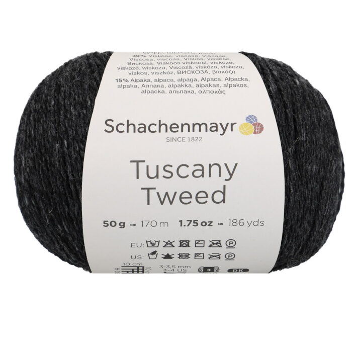 Пряжа Schachenmayr Tuscany Tweed 50г/170м, 9807002, цвет 00098 антрацитовый Пряжа Schachenmayr Tuscany Tweed 50г/170м, 9807002, цвет 00098 антрацитовый
